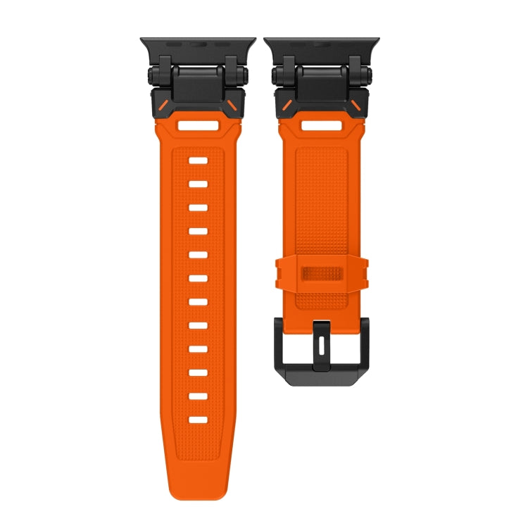 Skorter | For Apple Watch SE 2022 44mm Explorer TPU Watch Strap (Black Orange)