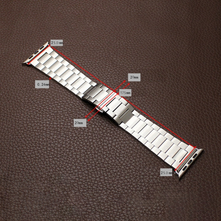 Skorter | For Apple Watch 42mm Three-Bead Butterfly Clasp Metal Band (Rose Gold)