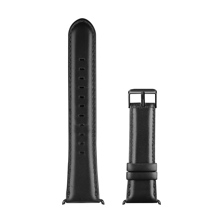 Skorter | For Apple Watch SE 2023 44mm DUX DUCIS Business Genuine Leather Watch Band (Black)
