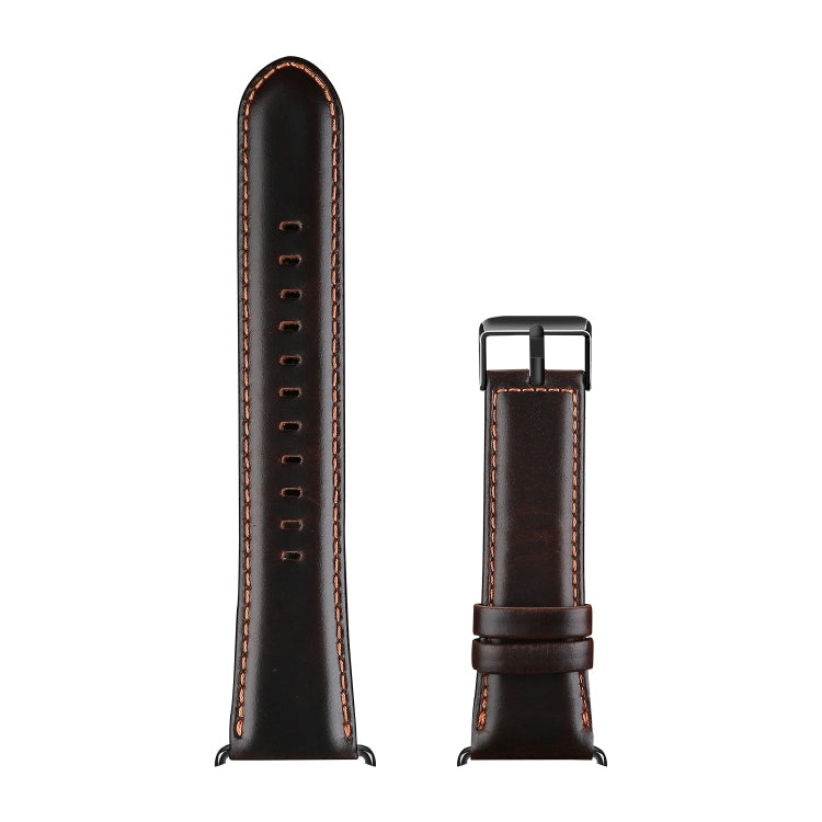 Skorter | For Apple Watch SE 2023 44mm DUX DUCIS Business Genuine Leather Watch Strap (Coffee)