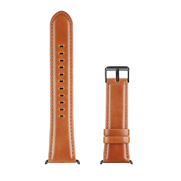 Skorter | For Apple Watch SE 2023 44mm DUX DUCIS Business Genuine Leather Watch Band (Khaki)