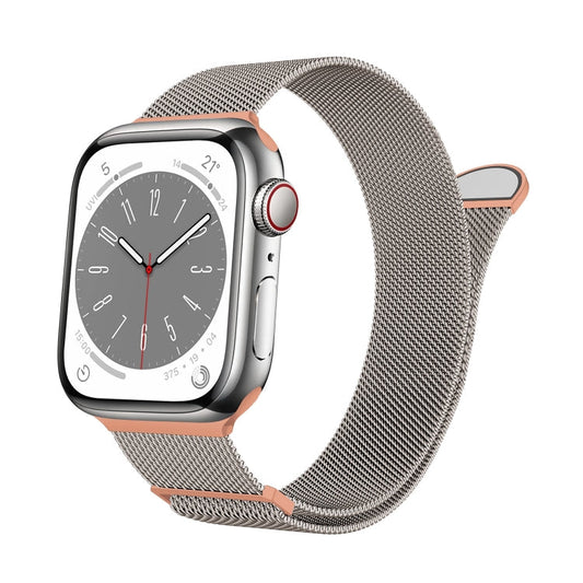 Skorter | For Apple Watch SE 2023 40mm Two Colored Milanese Loop Magnetic Watch Band (Starlight Orange)