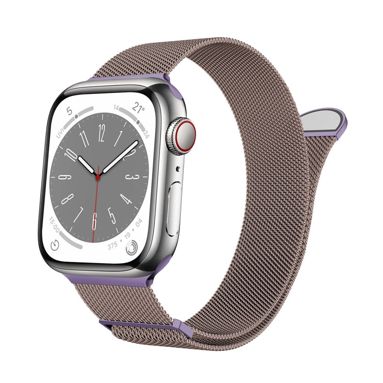 Skorter | For Apple Watch 42mm Two Colors Milanese Loop Magnetic Bracelet (Pink Purple)