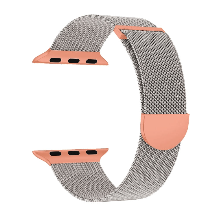 Skorter | For Apple Watch 42mm Two-Color Milanese Loop Magnetic Bracelet (Starlight Orange)