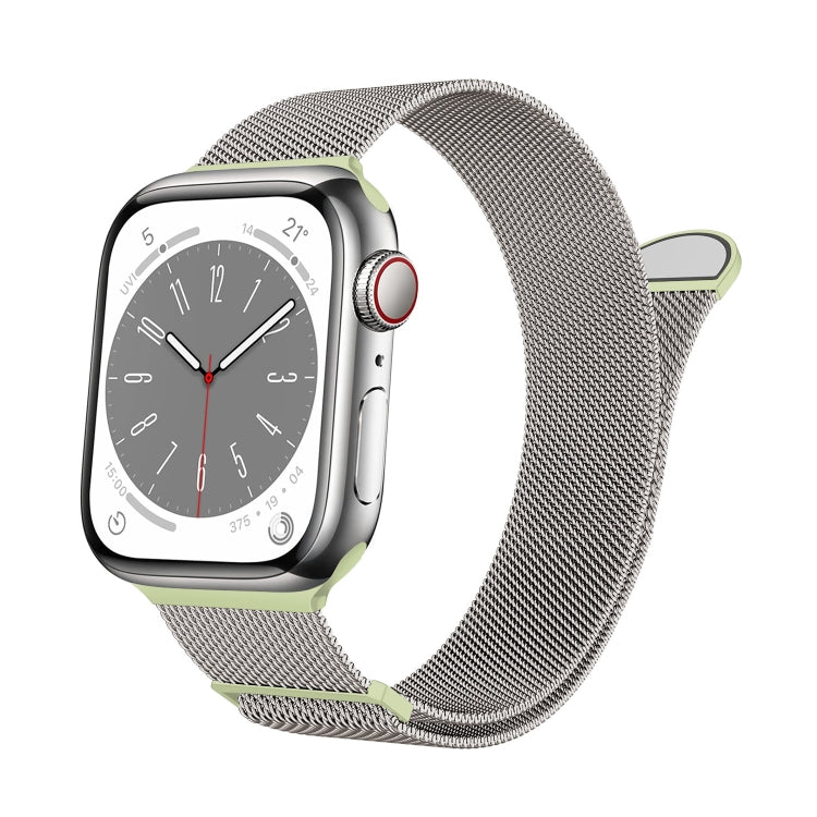 Skorter | For Apple Watch 42mm Two Colored Milanese Loop Magnetic Watch Band (Starlight Green)