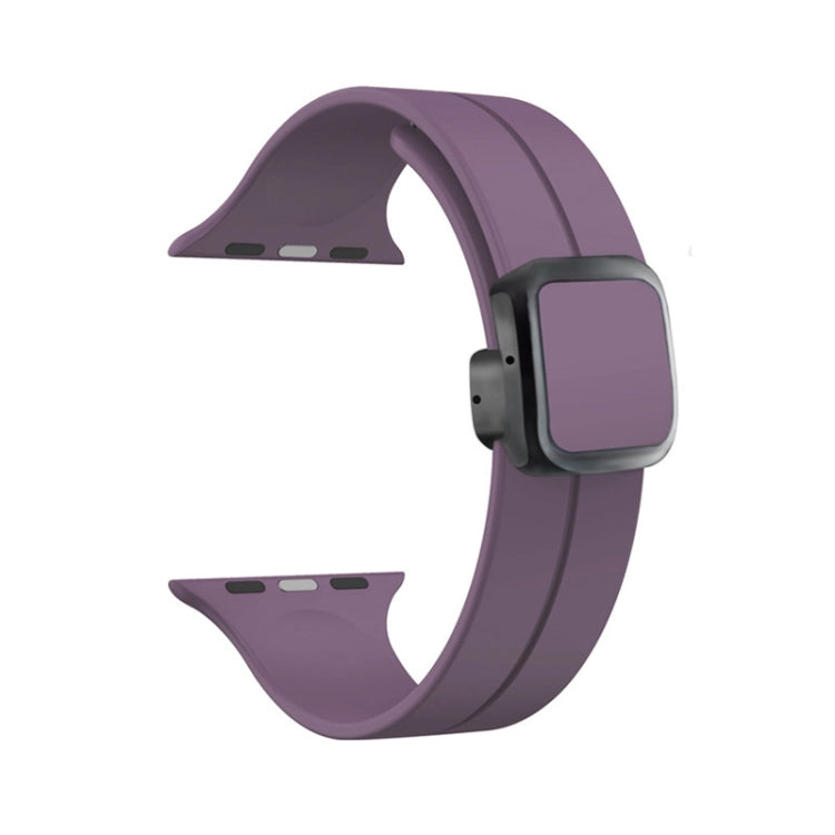Skorter | For Apple Watch SE 2023 40mm Magnetic Square Buckle Silicone Watch Band (Fruit Purple)