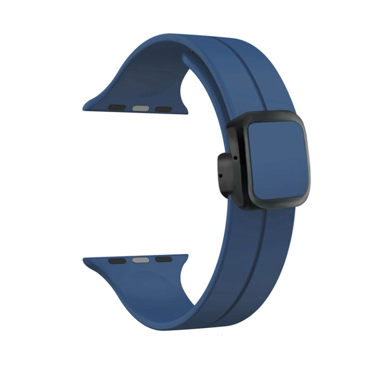 Skorter | For Apple Watch SE 2023 40mm Magnetic Square Buckle Silicone Band (Midnight Blue)