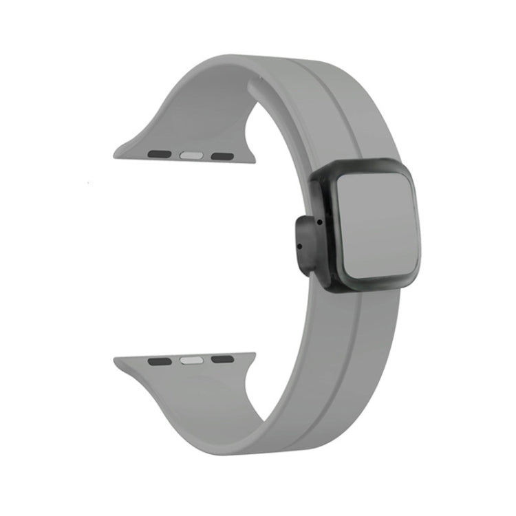 Skorter | For Apple Watch SE 2023 40mm Magnetic Square Buckle Silicone Watch Band (Cloud Gray)
