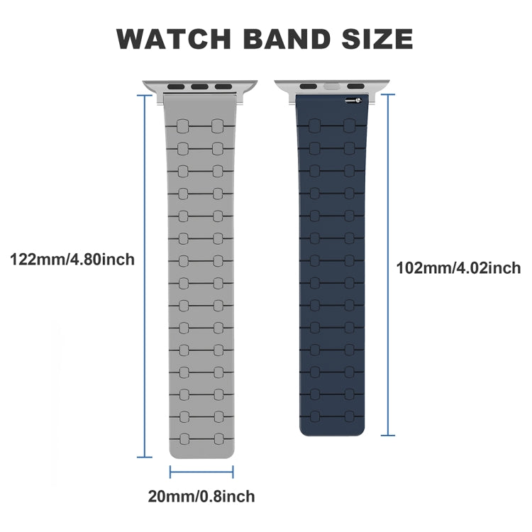 Skorter | For Apple Watch SE 2023 40mm Two-Color Loop Magnetic Silicone Watch Band (Orange+Starlight)