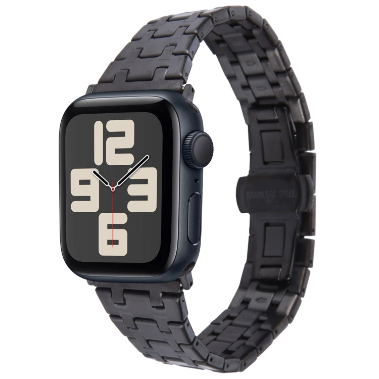 Skorter | For Apple Watch SE 2023 44mm Double T Stainless Steel Bracelet (Black)