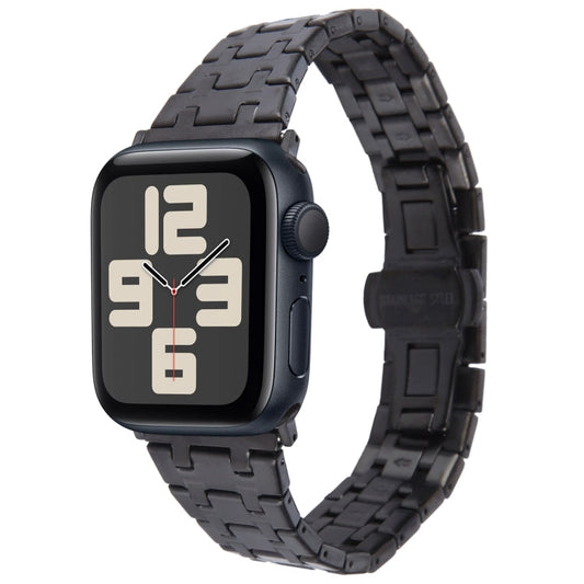 Skorter | For Apple Watch SE 2023 44mm Double T Stainless Steel Bracelet (Black)