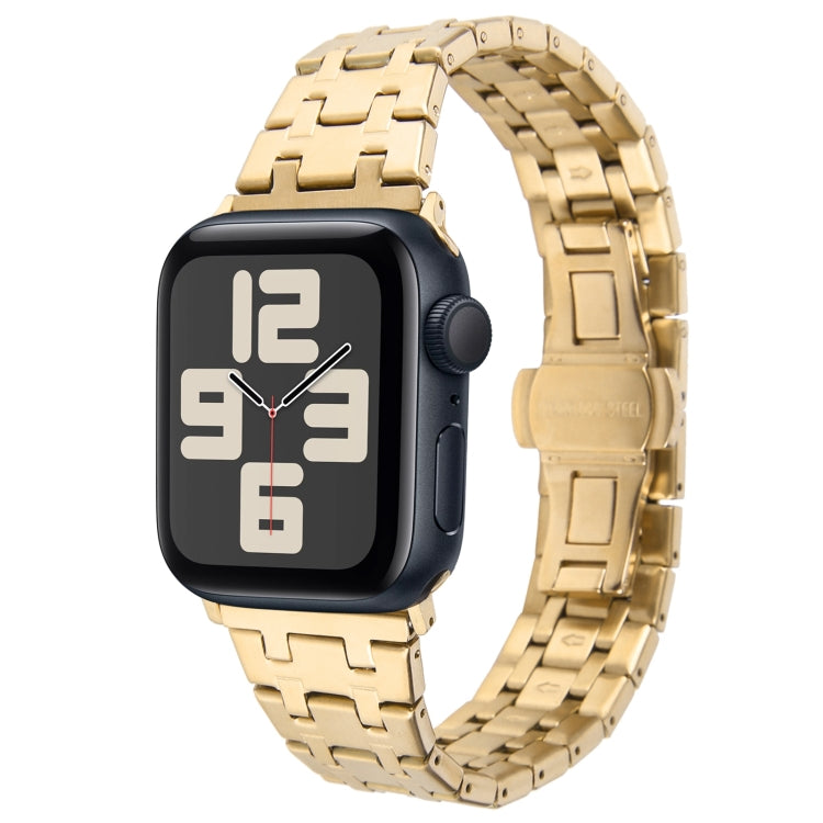 Skorter | For Apple Watch SE 2023 44mm Double T Stainless Steel Watch Band (Gold)