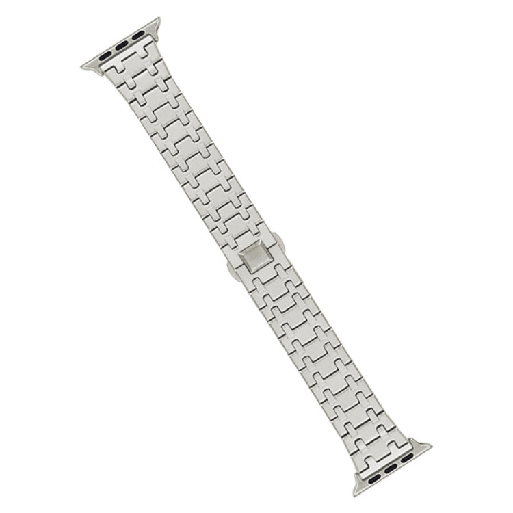 Skorter | For Apple Watch SE 2023 44mm Double-T Stainless Steel Watch Band (Starlight)