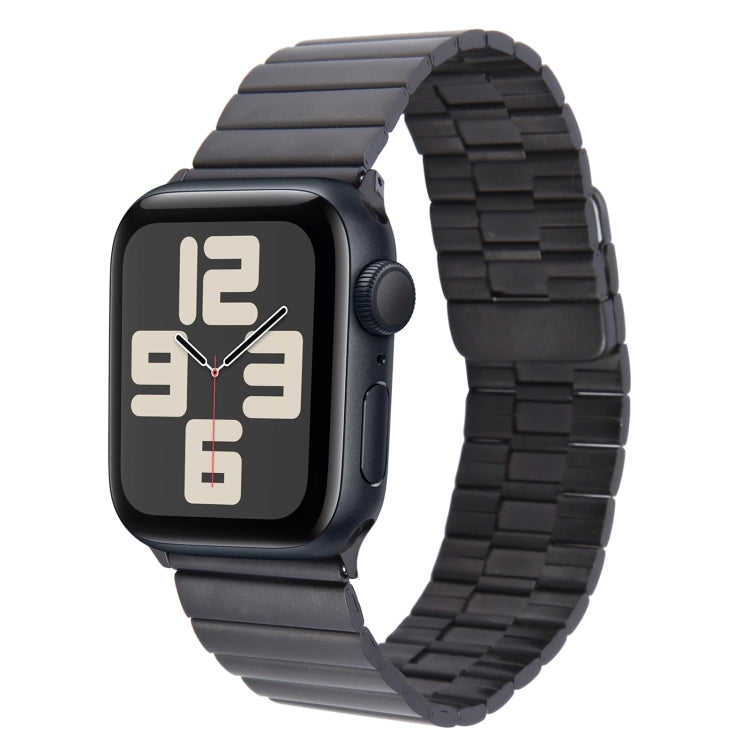 Skorter | For Apple Watch SE 2023 44mm Bamboo Stainless Steel Magnetic Watch Band (Black)