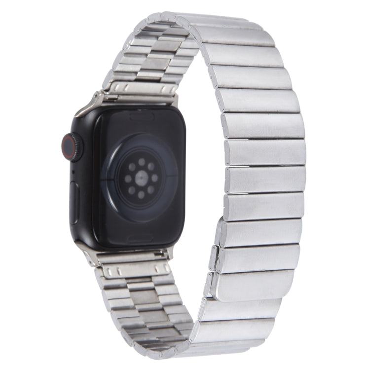 Skorter | For Apple Watch SE 2023 44mm Bamboo Stainless Steel Magnetic Watch Band (Silver)