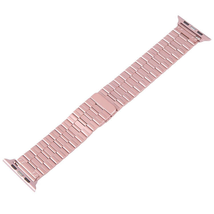 Skorter | For Apple Watch SE 2023 44mm Bamboo Stainless Steel Magnetic Wristwatch (Pink)