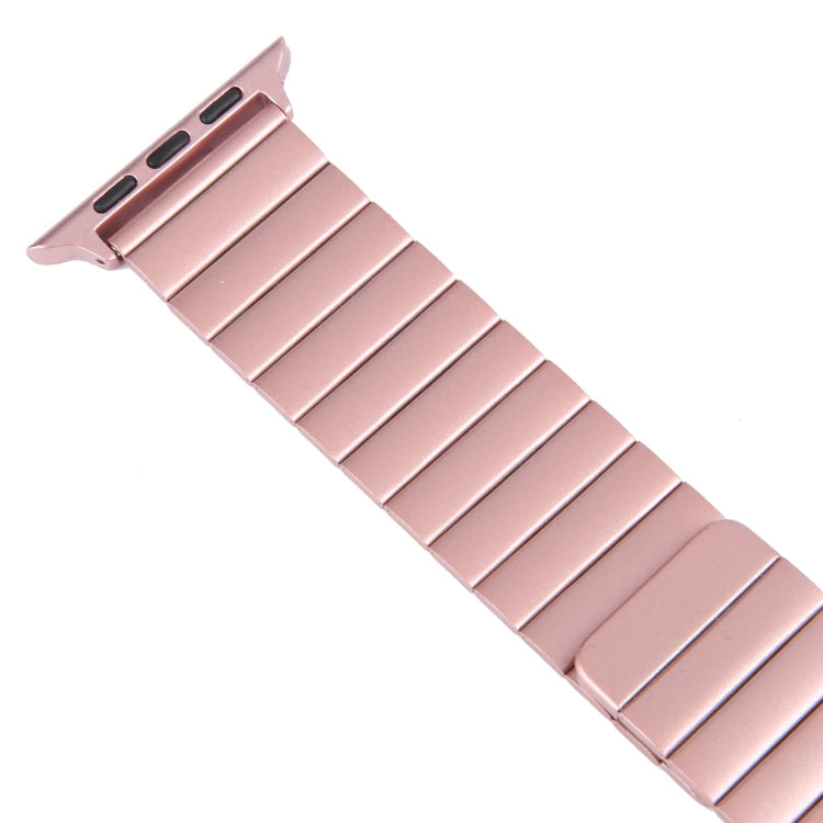 Skorter | For Apple Watch SE 2023 44mm Bamboo Stainless Steel Magnetic Wristwatch (Pink)