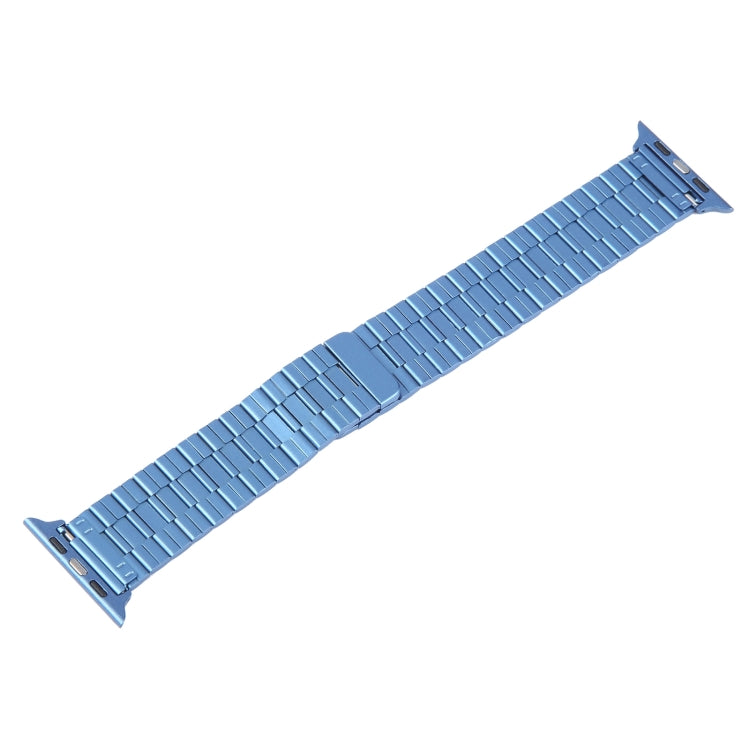 Skorter | For Apple Watch SE 2023 44mm Bamboo Stainless Steel Magnetic Wristwatch (Blue)