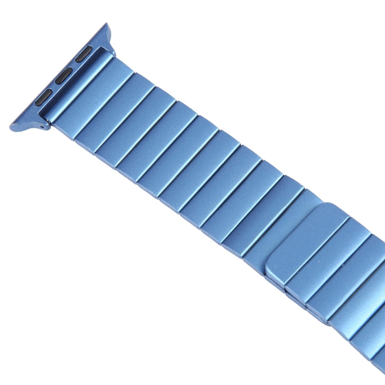 Skorter | For Apple Watch SE 2023 44mm Bamboo Stainless Steel Magnetic Wristwatch (Blue)
