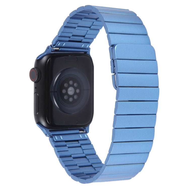 Skorter | For Apple Watch SE 2023 44mm Bamboo Stainless Steel Magnetic Wristwatch (Blue)