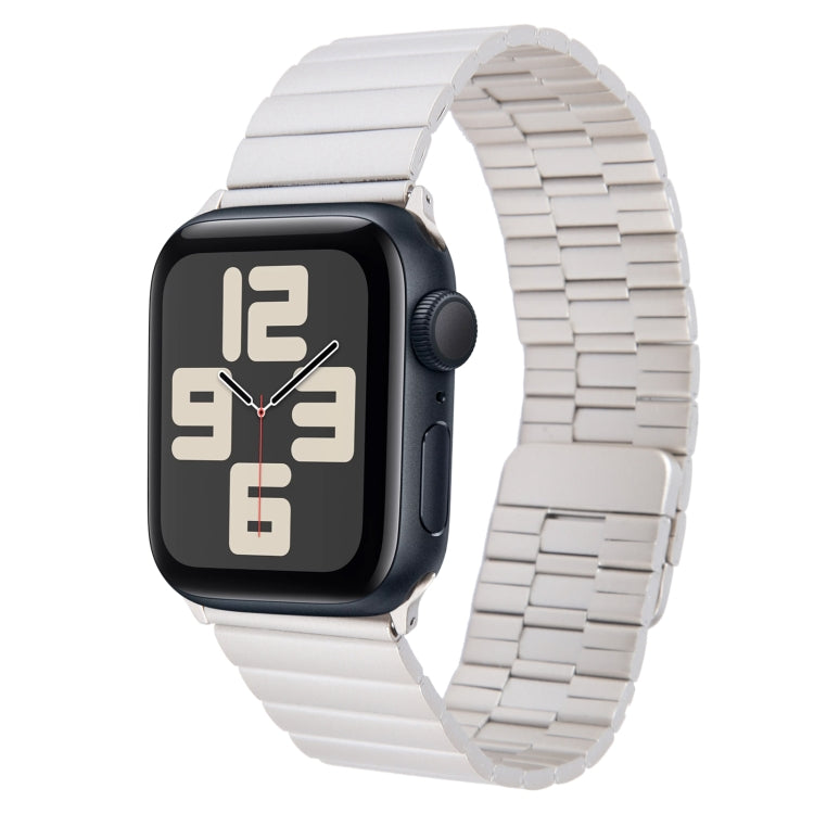 Skorter | For Apple Watch SE 2023 44mm Bamboo Stainless Steel Magnetic Wristwatch (Starlight)