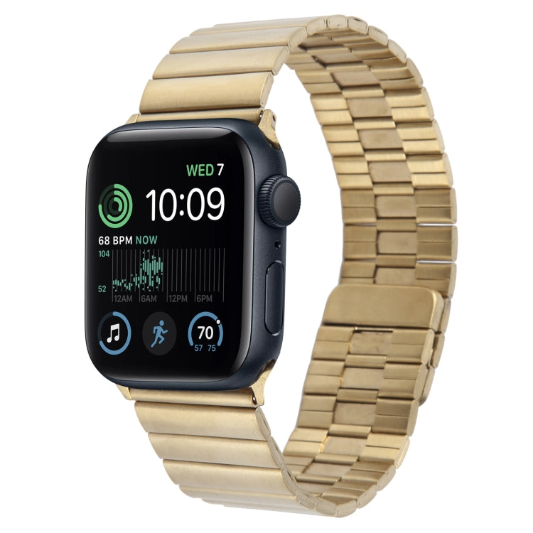 Skorter | For Apple Watch SE 2022 44mm Bamboo Stainless Steel Magnetic Bracelet (Gold)