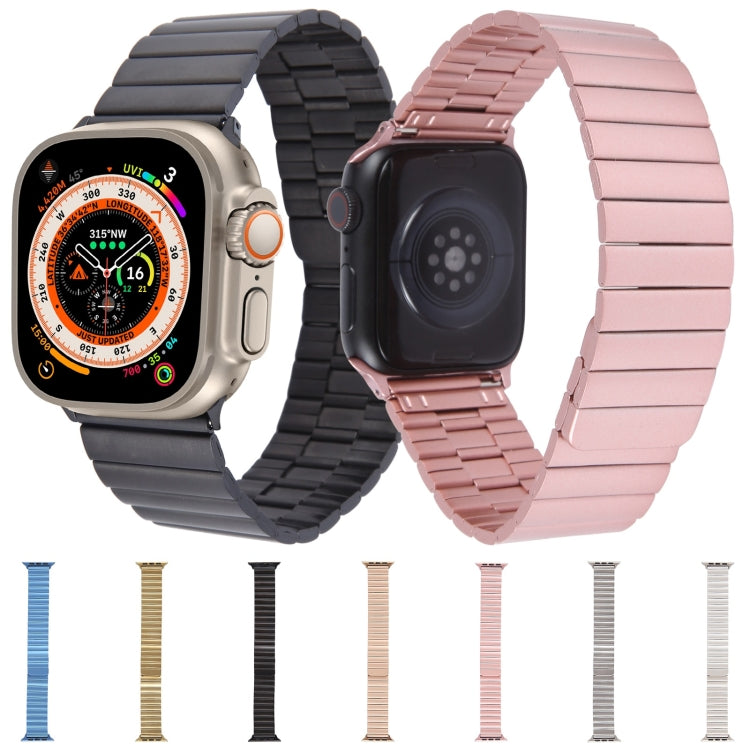 Skorter | For Apple Watch SE 2023 44mm Bamboo Stainless Steel Magnetic Watch Band (Rose Gold)