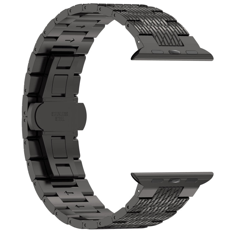 Skorter | For Apple Watch SE 2023 40mm Twill Stainless Steel Band (Black)