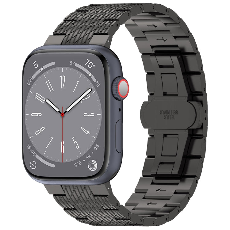 Skorter | For Apple Watch SE 2023 40mm Twill Stainless Steel Band (Black)