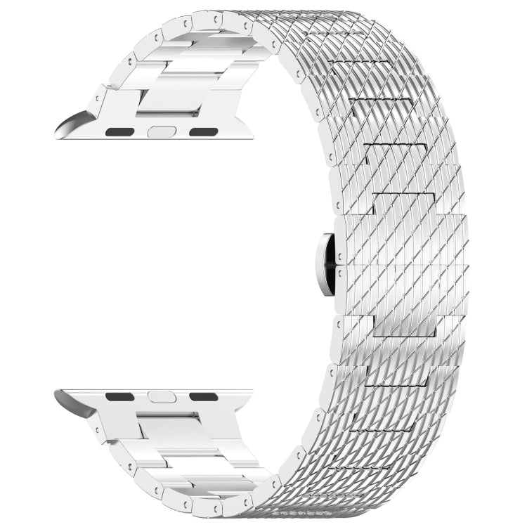Skorter | For Apple Watch SE 2023 40mm Twill Stainless Steel Band (Silver)