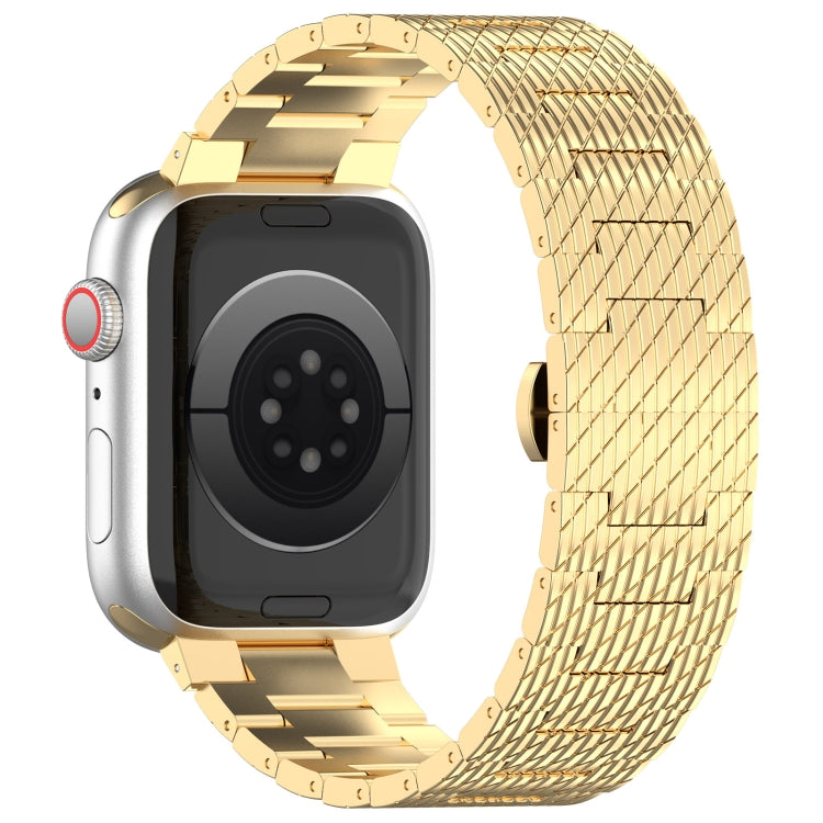 Skorter | For Apple Watch SE 2023 40mm Twill Stainless Steel Strap (Gold)