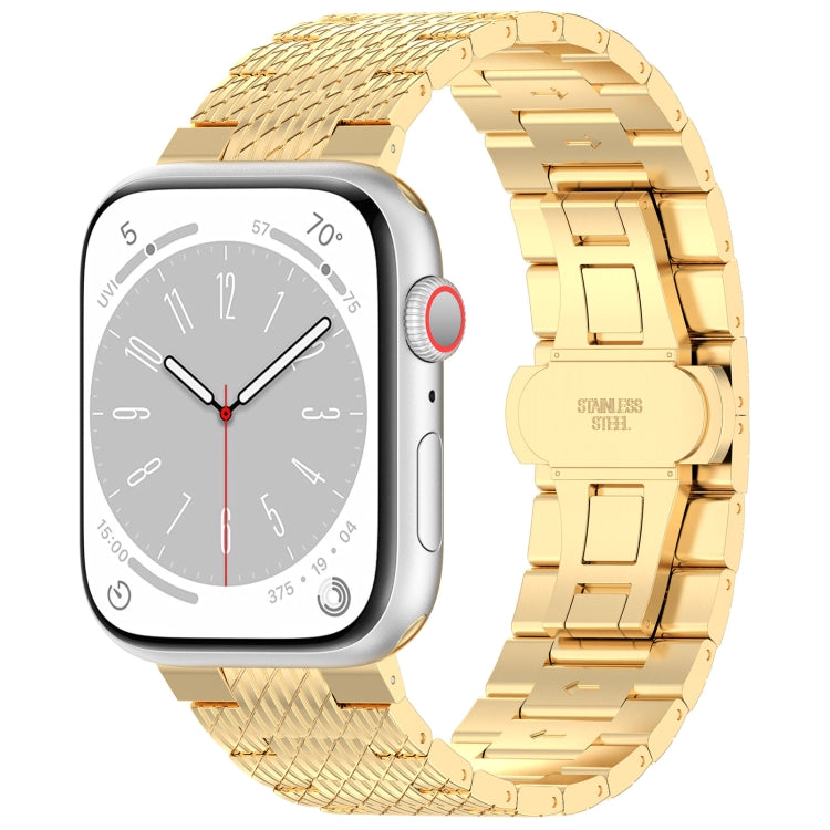 Skorter | For Apple Watch SE 2023 40mm Twill Stainless Steel Strap (Gold)