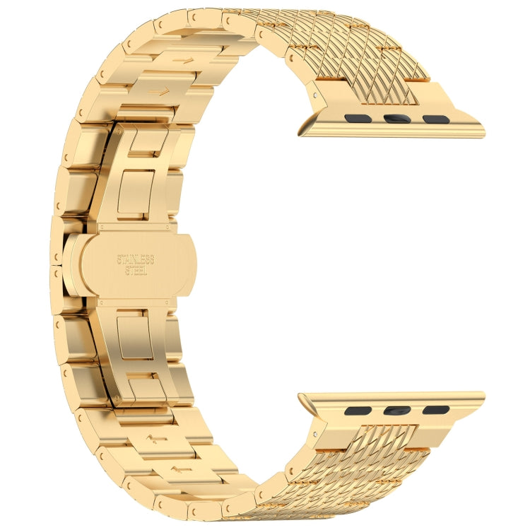 Skorter | For Apple Watch SE 2022 40mm Twill Stainless Steel Band (Gold)