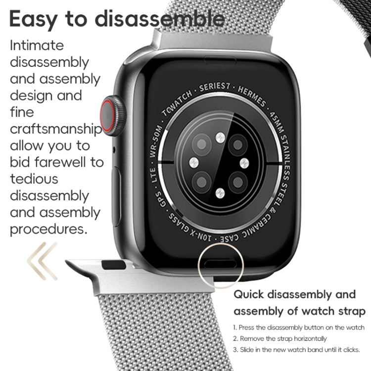 Skorter | For Apple Watch 42mm ZGA Milanese Magnetic Metal Bracelet (Black)