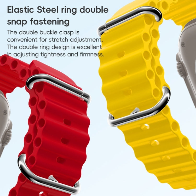 Skorter | For Apple Watch 42mm ZGA Ocean Silicone Watch Strap (Yellow)