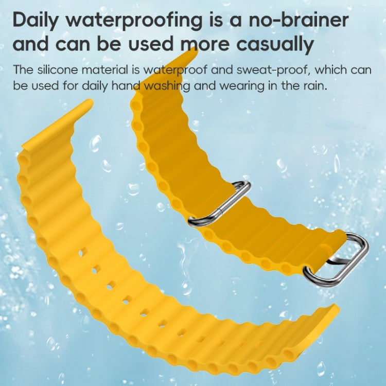 Skorter | For Apple Watch 42mm ZGA Ocean Silicone Watch Strap (Yellow)