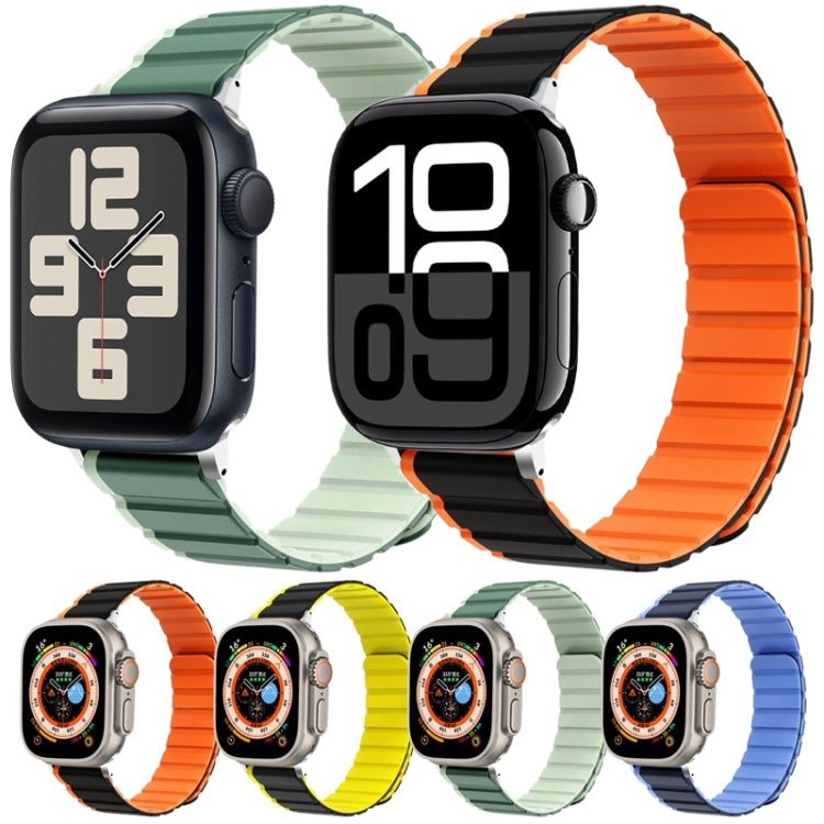 Skorter | For Apple Watch 42mm ZGA Two-Color Magnetic Silicone Band (Black+Orange)