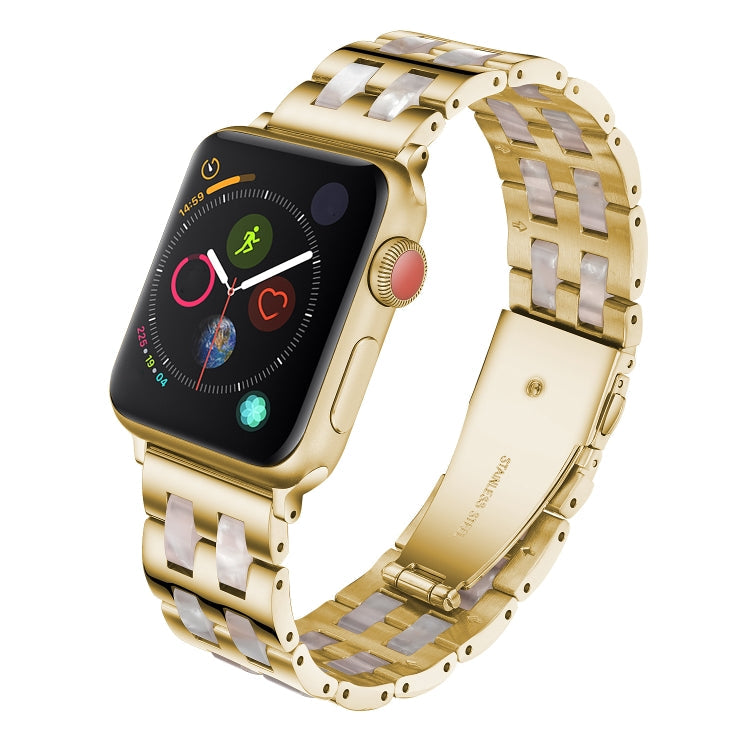 Skorter | For Apple Watch 5 & 4 44mm / 3 & 2 & 1 42mm Stainless Steel + Resin Bracelet (Pink Flower)