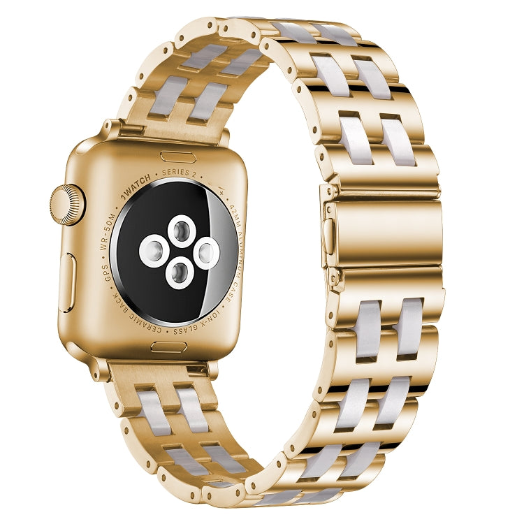 Skorter | For Apple Watch 5 & 4 44mm / 3 & 2 & 1 42mm Stainless Steel + Resin Bracelet (Pink)