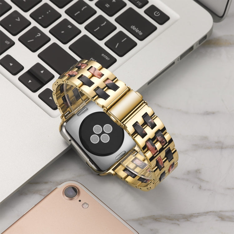 Skorter | For Apple Watch 5 & 4 44mm / 3 & 2 & 1 42mm Stainless Steel + Resin Strap (Black Rose)