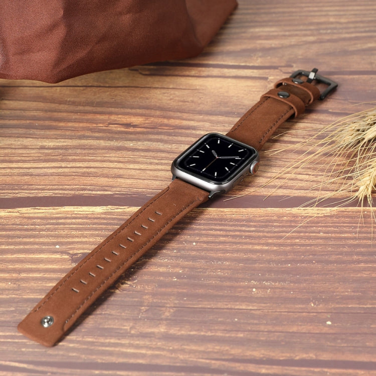 Skorter | For Apple Watch 5 & 4 40mm / 3 & 2 & 1 38mm Leather Watch Strap (Coffee Color)