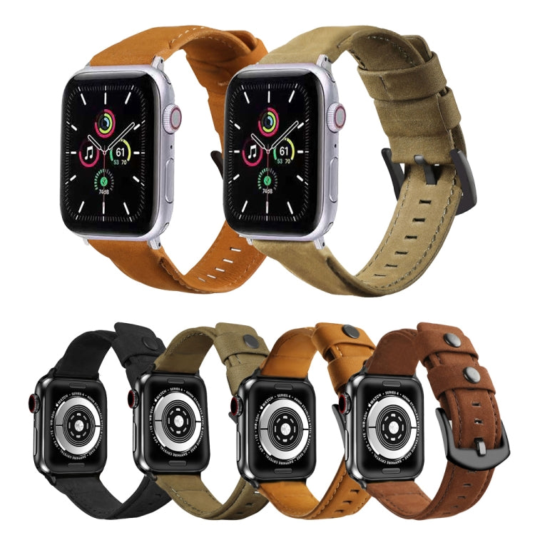 Skorter | For Apple Watch 5 & 4 40mm / 3 & 2 & 1 38mm Leather Watch Band (Black)
