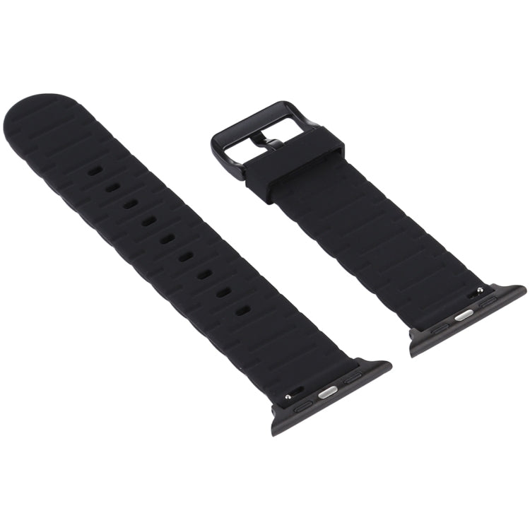 Skorter | For Apple Watch 5 & 4 44mm / 3 & 2 & 1 42mm Silicone Wave Style Watch Band (Blue)