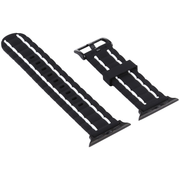 Skorter | For Apple Watch 5 & 4 44mm / 3 & 2 & 1 42mm Silicone Wave Style Watch Band (White)