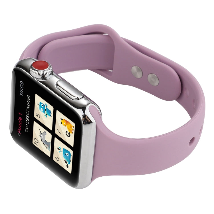 Skorter | For Apple Watch 5 & 4 44mm / 3 & 2 & 1 42mm Thin Silicone Double Shock Watch Strap (Lavender)