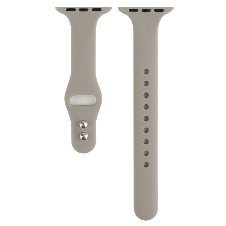 Skorter | For Apple Watch 5 & 4 44mm / 3 & 2 & 1 42mm Thin Silicone Double Closure Watch Strap (Rock Grey)