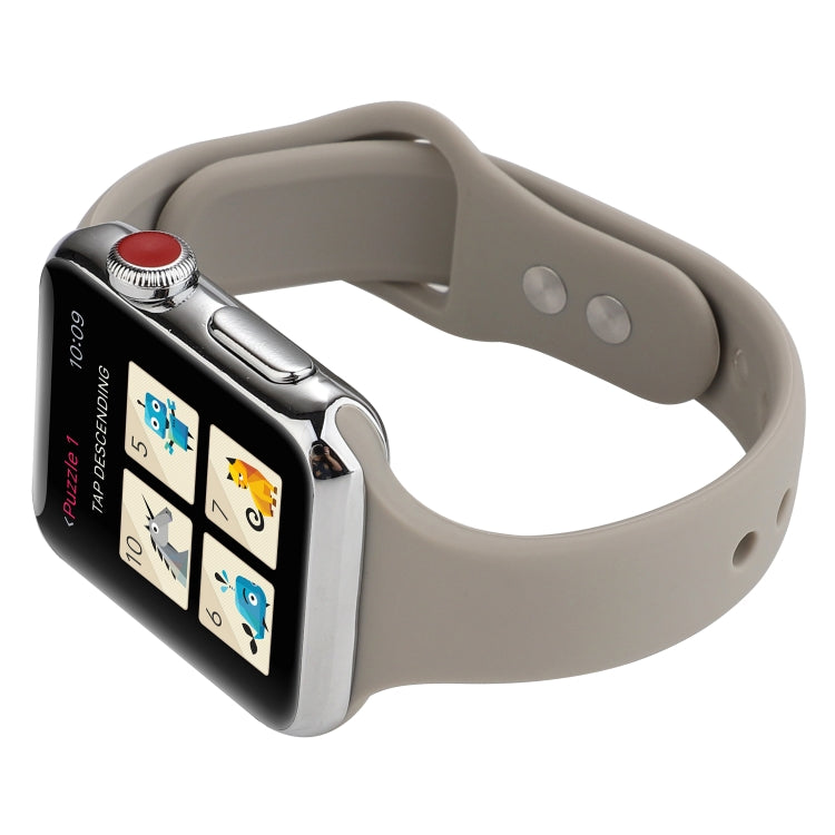 Skorter | For Apple Watch 5 & 4 44mm / 3 & 2 & 1 42mm Thin Silicone Double Closure Watch Strap (Rock Grey)