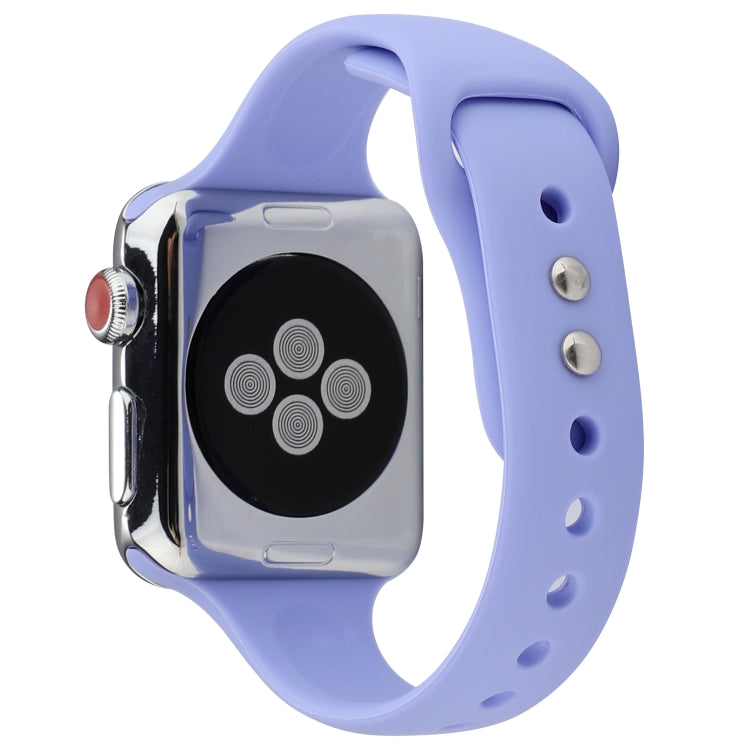 Skorter | For Apple Watch 5 & 4 44mm / 3 & 2 & 1 42mm Slim Silicone Double Closure Watch Band (Lilac)
