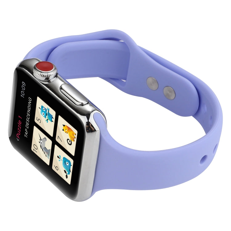 Skorter | For Apple Watch 5 & 4 44mm / 3 & 2 & 1 42mm Slim Silicone Double Closure Watch Band (Lilac)