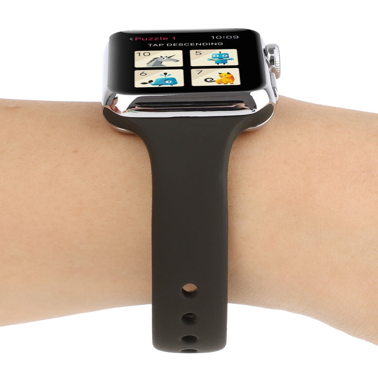 Skorter | For Apple Watch 5 & 4 44mm / 3 & 2 & 1 42mm Thin Silicone Double Closure Watch Band (Olive Green)